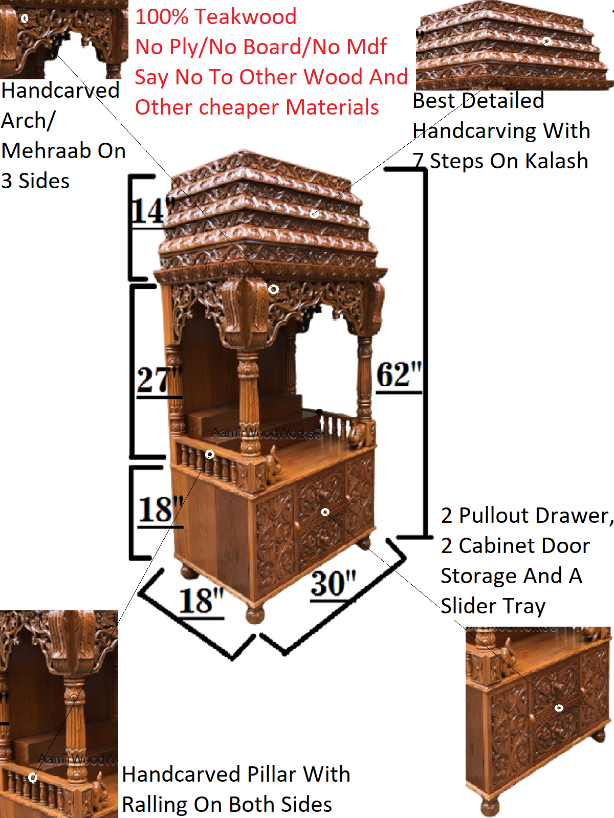 wooden temple for home