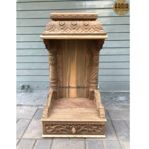 South Indian Style jharokha teakwood mandir,home temple,pooja ghar.Length 15"
