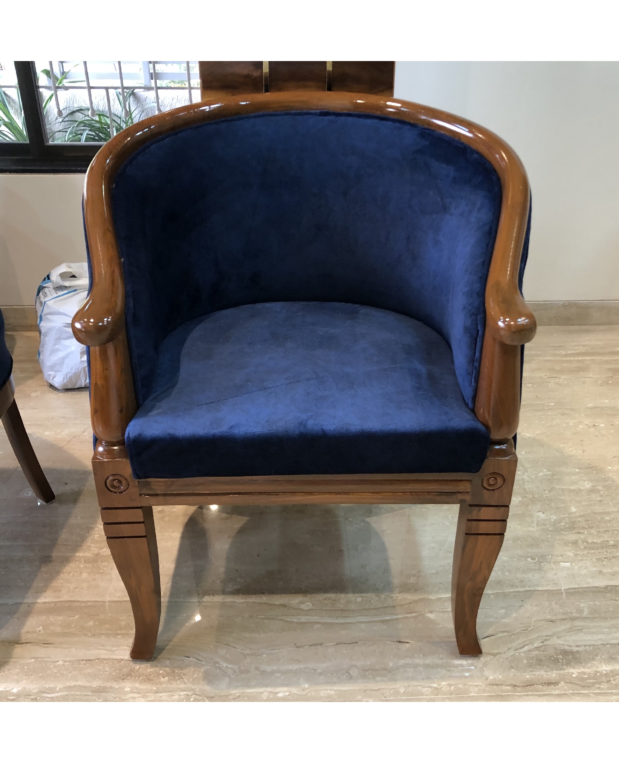 wooden arm chair