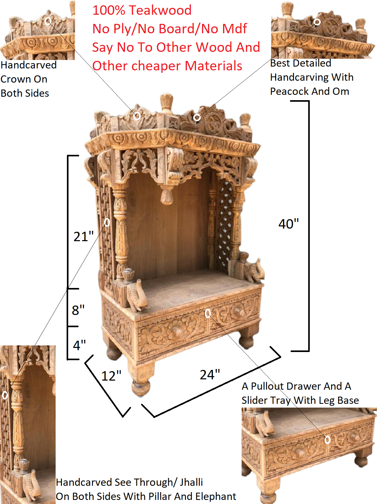 teak wood home temple