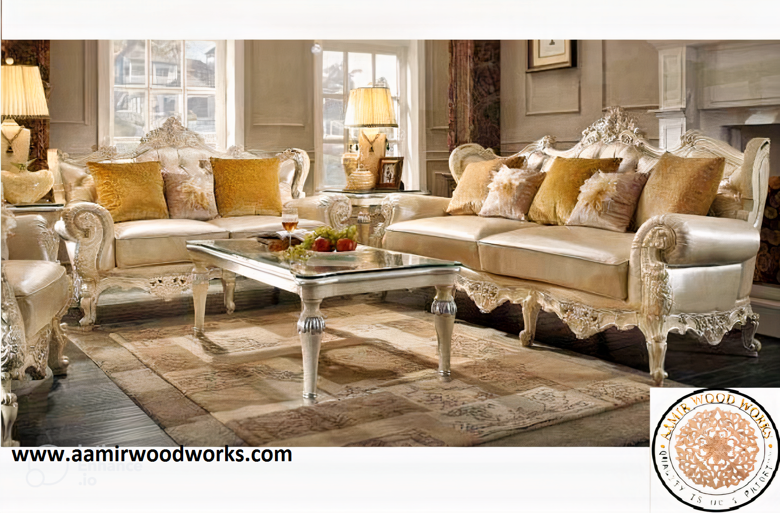 Carter’s Designed Royal Handcarved Teakwood Sofa Set 3+2+1 - Aamir Wood ...