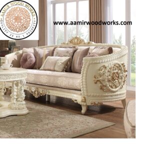 B Imperial Elegance Hand-Crafted Luxury Hand-Carved Sofa Set 3+2+1