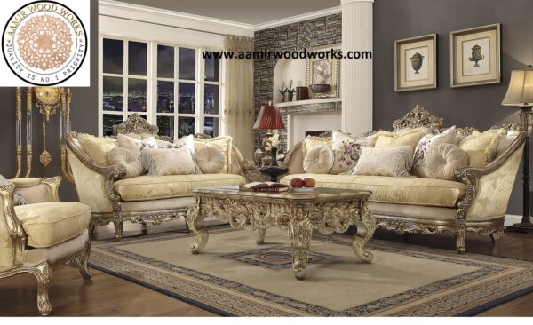 Royal Elegance Luxury Hand-Carved Royal Sofa Set 3+2+1 - Image 5