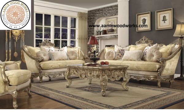 Royal Elegance Luxury Hand-Carved Royal Sofa Set 3+2+1 - Image 4