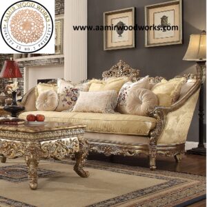 Royal Elegance Luxury Hand-Carved Royal Sofa Set 3+2+1