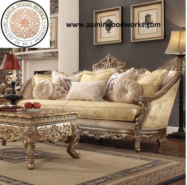 Royal Elegance Luxury Hand-Carved Royal Sofa Set 3+2+1