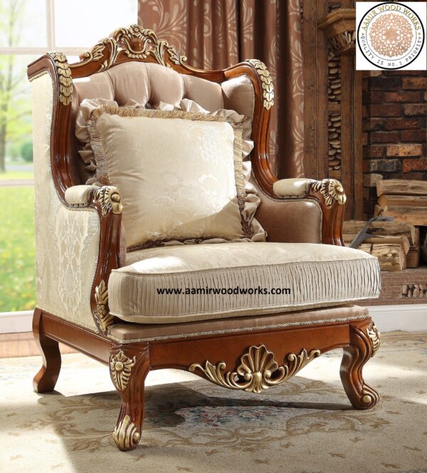 B Imperial Gold Handcrafted Luxury Sofa Set 3+2+1 - Image 5