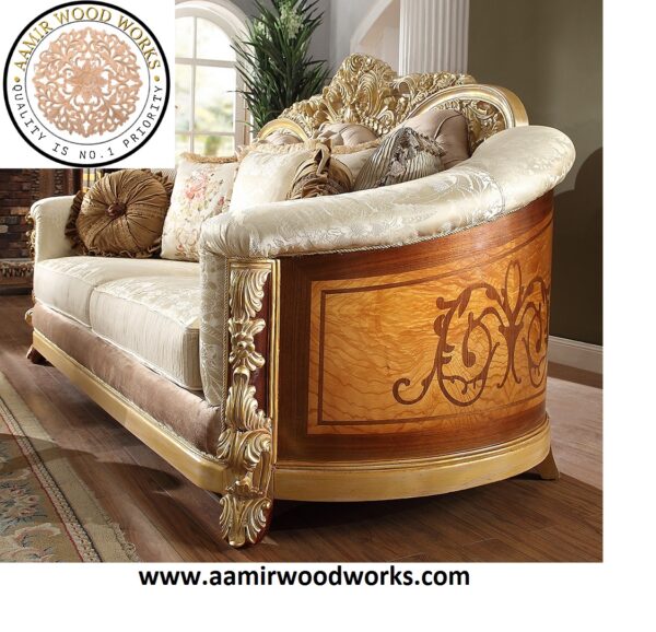 B Imperial Gold Handcrafted Luxury Sofa Set 3+2+1