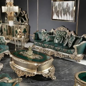 Luxurious Hand-Carved Sofa Set
